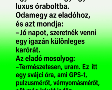 Egy férfi bemegy egy luxus óraboltba.