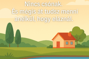 Van egy folyó. A túlparton ott a ház, amit meg kell közelítened. Nincs híd. Nincs csónak. És mégis át tudsz menni anélkül, hogy eláznál.  Hogyan?